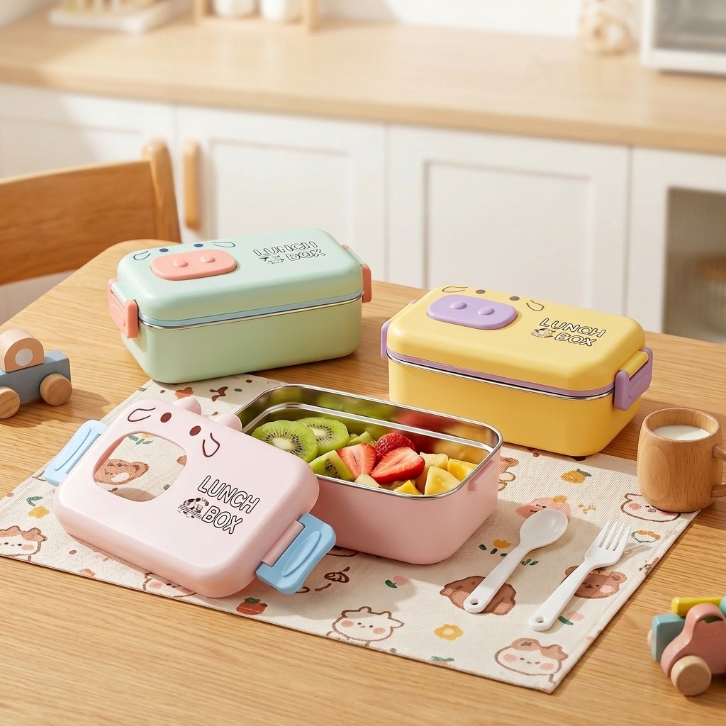 Food Snacks For Kids - Lonchera Infantil de Acero Inoxidable 304,