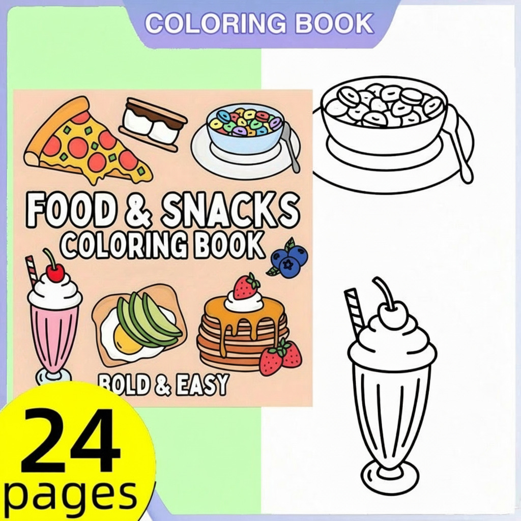 Nuevo Libro para Colorear con  - Food Snacks Drawing reseña y precio