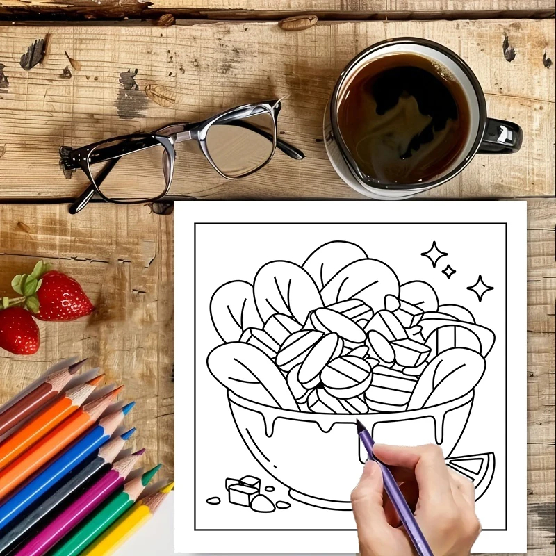 Libro para Colorear de Comida  - Food Snacks Drawing reseña y precio