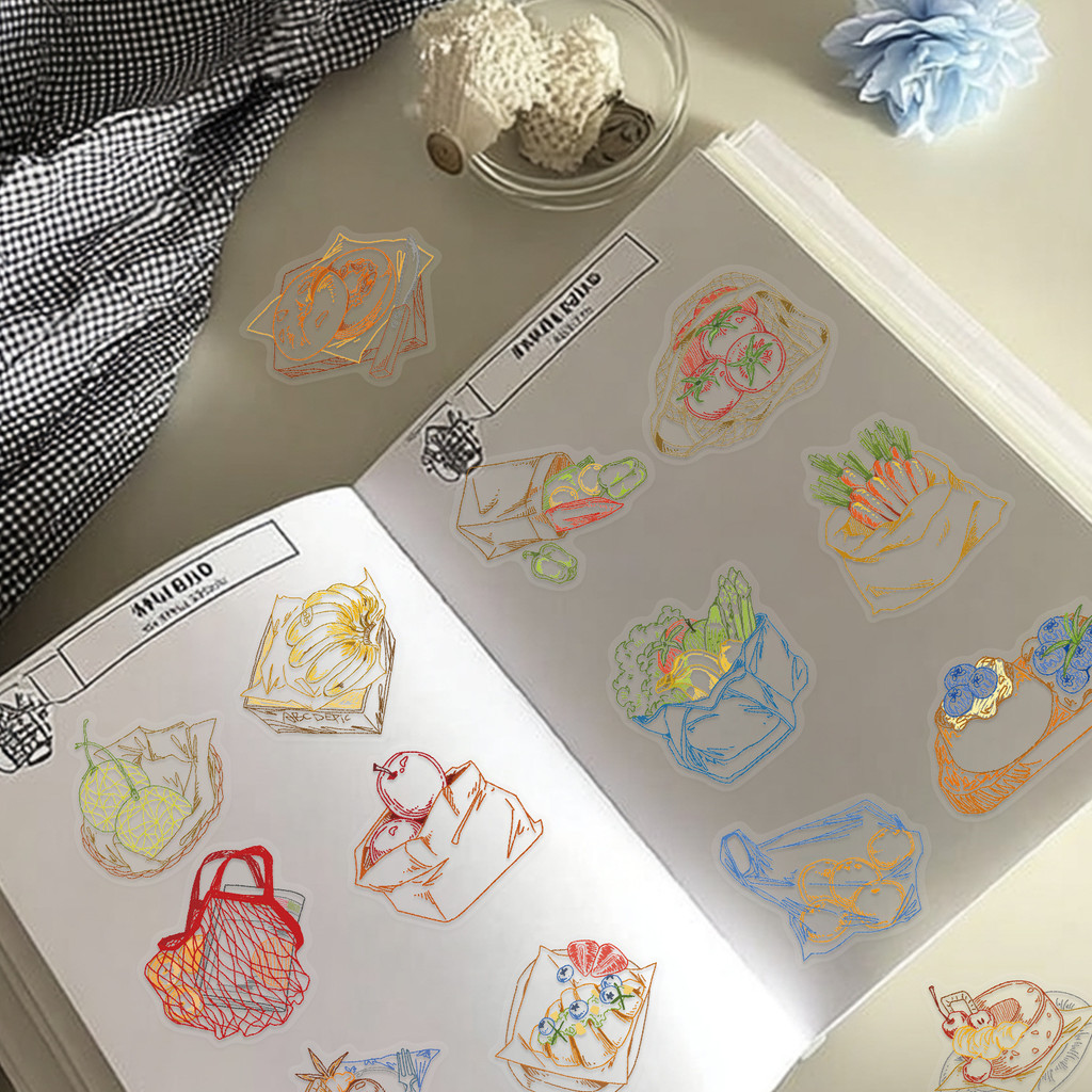 50 pegatinas impermeables de P - Food Snacks Drawing reseña y precio