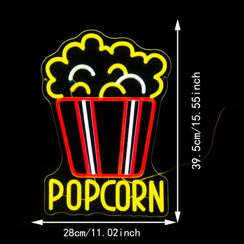 Letrero de neón de palomitas d - Snacks Food Video reseña y precio
