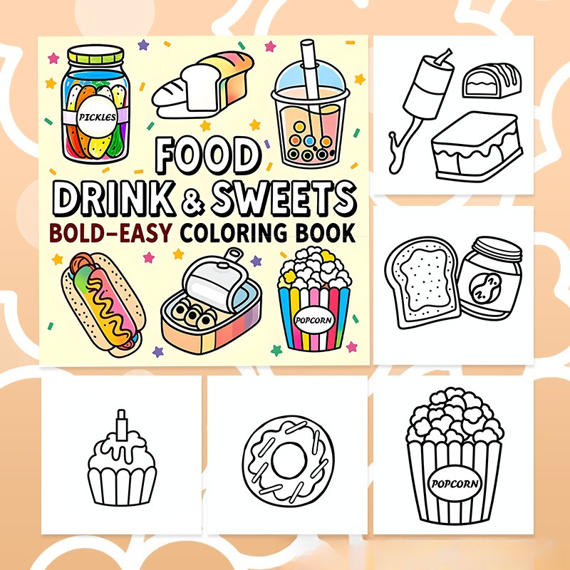 Libro de Colorear Divertido co - Food Snacks Drawing reseña y precio