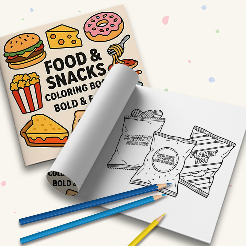 Libro de Colorear Temático de  - Food Snacks Drawing reseña y precio